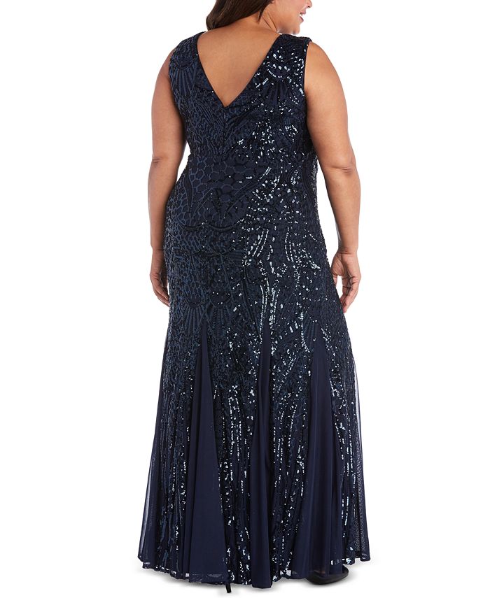 Nightway Plus Size Allover-Sequin Gown - Macy's