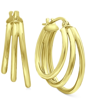 image of Giani Bernini Medium Triple Hoop Earrings in 18k Gold-Plated Sterling Silver, 1.18