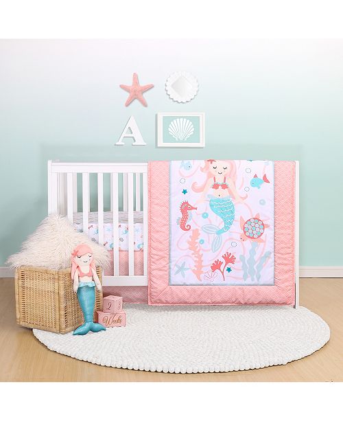 The Peanutshell Ps By Mermaid Kisses 3 Piece Crib Bedding Set