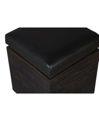 Solid Wood Storage Ottoman