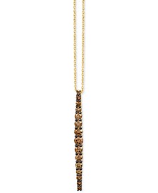 Chocolatier® Chocolate Diamond Linear 18" Pendant Necklace (7/8 ct. t.w.) in 14k Gold