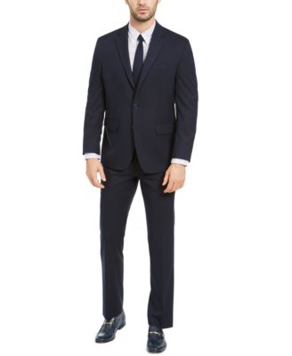 Geoffrey Beene - Men's Classic-Fit Navy Blue Solid Suit
