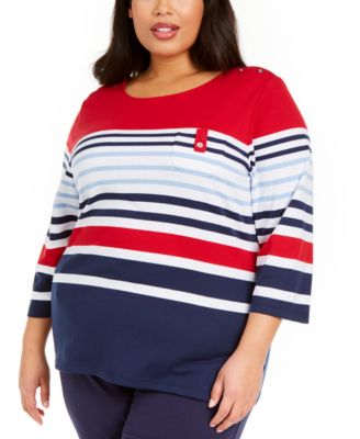 Plus Size Striped Top, Created for Macy's