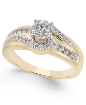 image of Diamond Open-Setting Swirl Engagement Ring (1/2 ct. t.w.) in 14k Gold