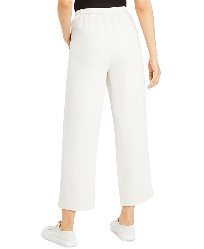 Eileen Fisher Silk Pull-on Straight Ankle Pants - Macy's