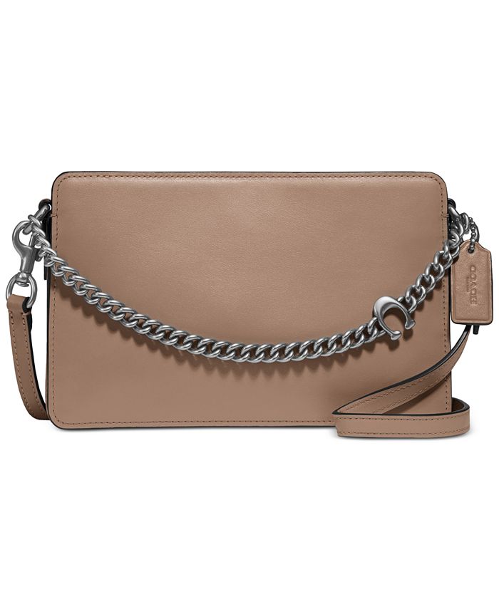 COACH Leather Signature Chain Crossbody - Macy's