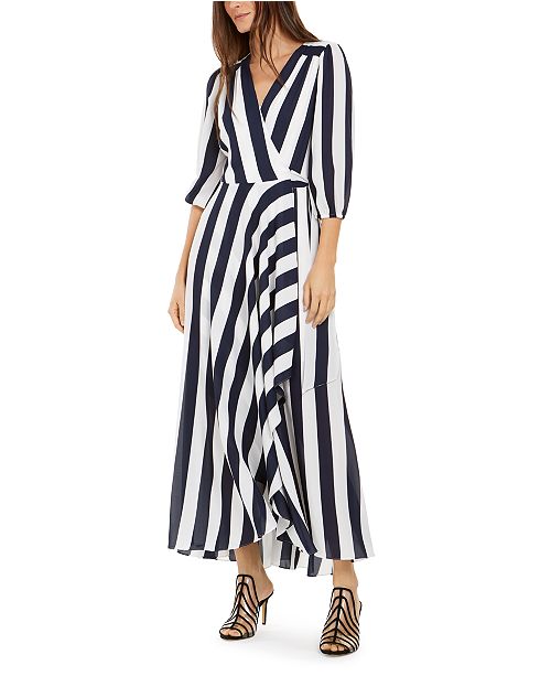 Inc Petite Striped Wrap Maxi Dress Created For Macy S