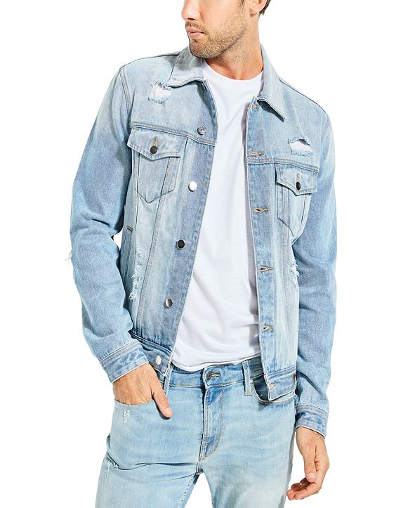 GUESS Men's Dillon Denim Jacket & Reviews - Coats & Jackets - Men - Macy's