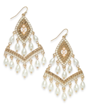 image of Inc Gold-Tone Beaded Kite Drop Earrings, Created for Macy-s