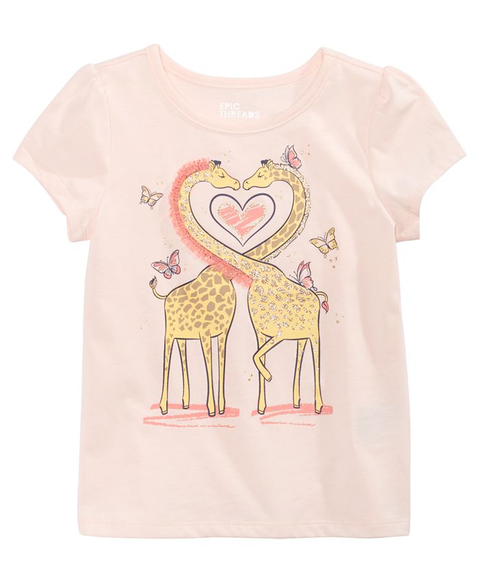Epic Threads Toddler Girls Giraffe Heart T-shirt - Macy's