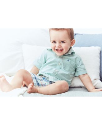 Carter's - Baby Boys 2-Pc. Cotton Shirt & Plaid Shorts Set