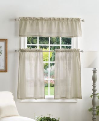 Martha Stewart Collection - Martha Stewart Bedford Woven Plaid Valance & Tiers Set