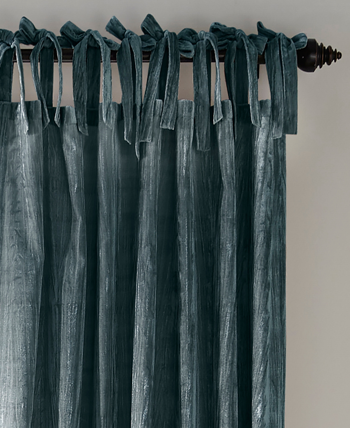Elrene Home Fashions Korena Tie-Top Crushed Velvet Window Curtain