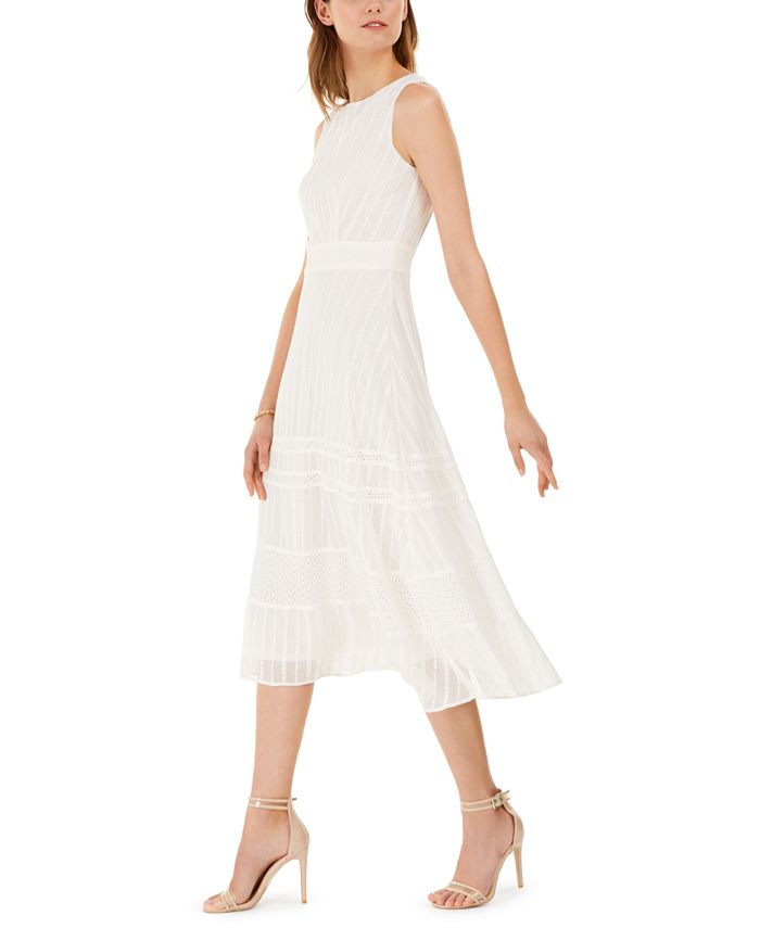 Taylor Embroidered Eyelet-Trim Dress - Macy's