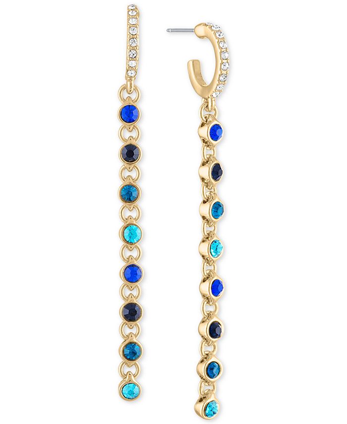 RACHEL Rachel Roy Gold Tone Crystal Hoop Link Chain Linear Drop