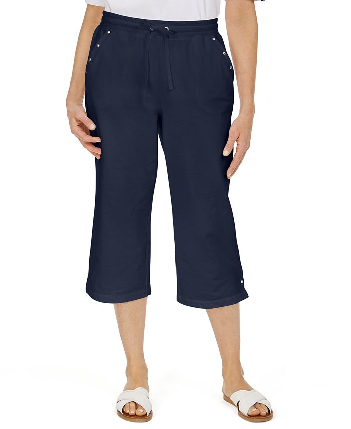 Karen Scott Petite Studded Capris, Created for Macy's & Reviews - Pants ...