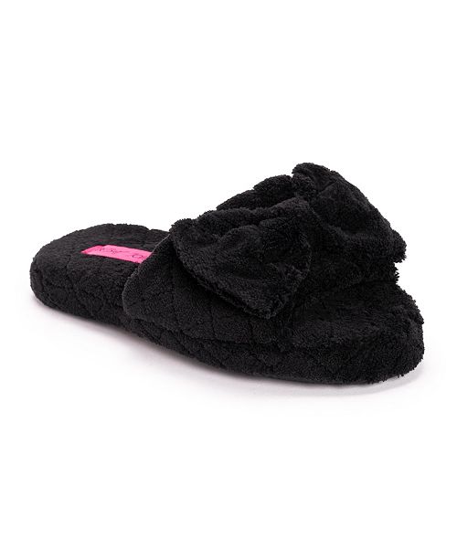 Betsey Johnson Women S Quilted Terry Cloth Slide Slippers