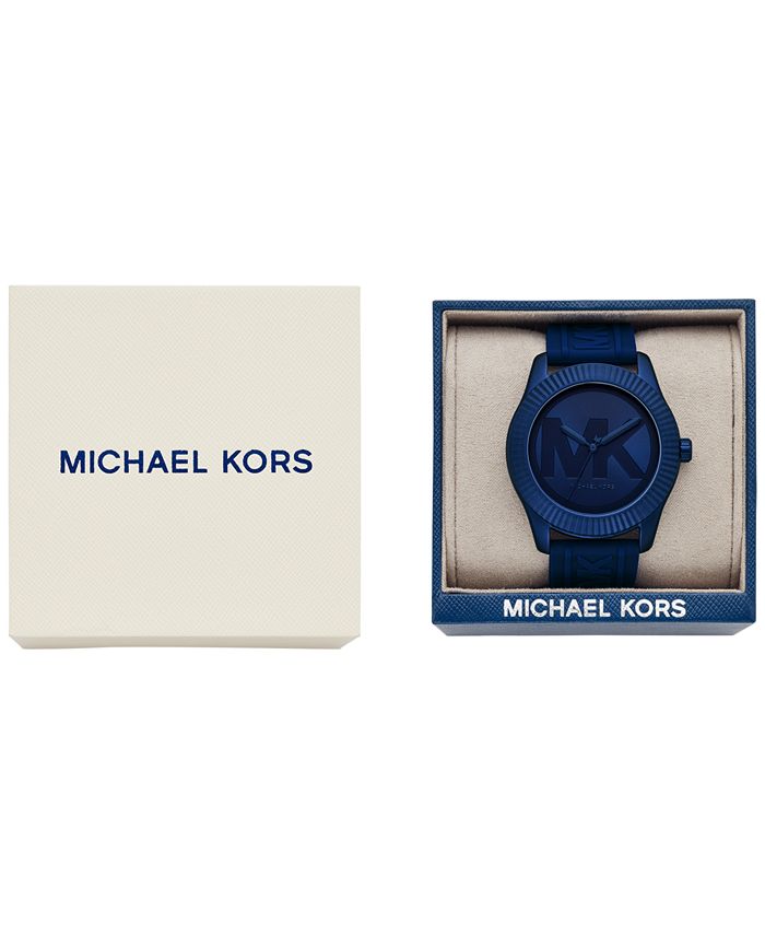 Michael Kors Women's Maddye Blue Logo Silicone Strap Watch 43mm ...