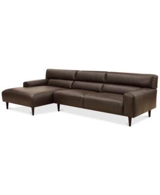 Furniture - Nevanna 2-Pc. Leather Sofa with Chaise