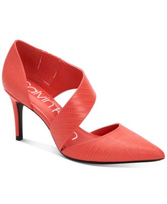 calvin klein gella leather asymmetrical pumps