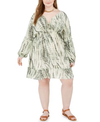 plus size tie dye dress with sleeves