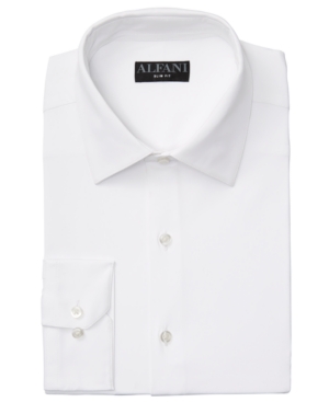 Alfani Men's Slim-Fit 4-Way Performance Stretch Wrinkle-Resistant Dress Shirt, Created for Macy's