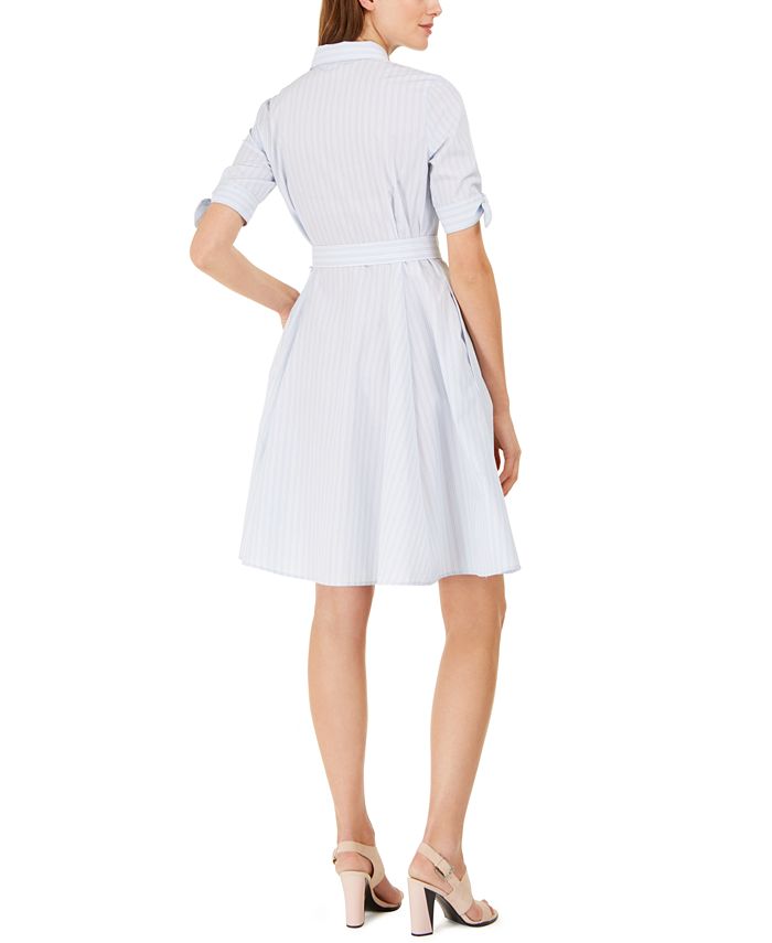 Calvin Klein Cotton Striped Shirtdress - Macy's
