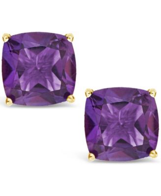 Garnet (3 ct. t.w.) Stud Earrings in 14K Yellow Gold. Also Available in Peridot, Amethyst and Citrine