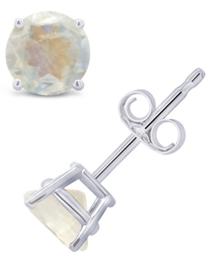 image of Moonstone (1-1/10 ct. t.w.) Stud Earrings in 14K White or Yellow Gold