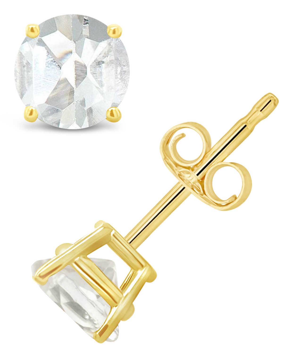 White Topaz (1-1/8 ct. t.w.) Stud Earrings in 14K White or- Yellow Gold