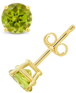 image of Peridot (1 ct. t.w.) Stud Earrings in 14K White or Yellow Gold