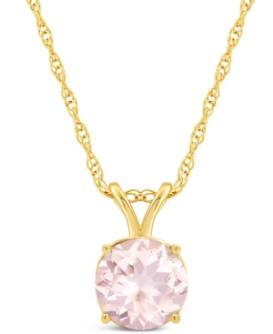 image of Morganite (1-1/4 ct. t.w.) Pendant Necklace in 14K Yellow Gold