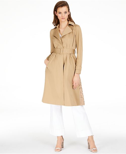 INC International Concepts INC Long LaceBack Trench Coat, Created for Macy's & Reviews