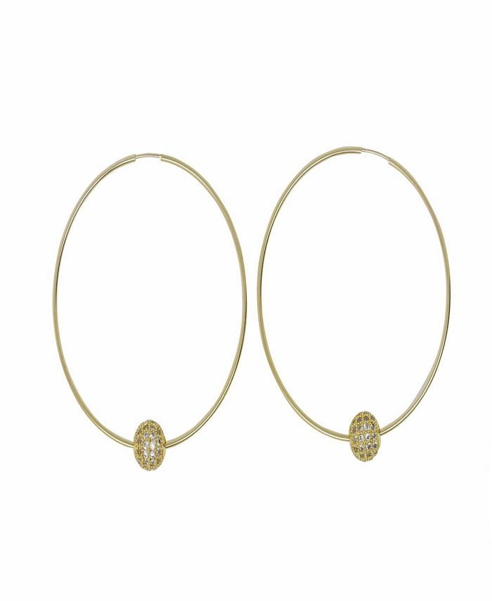 Roberta Sher Designs 14k Gold Filled Infinity Hoop Earrings with Pave ...