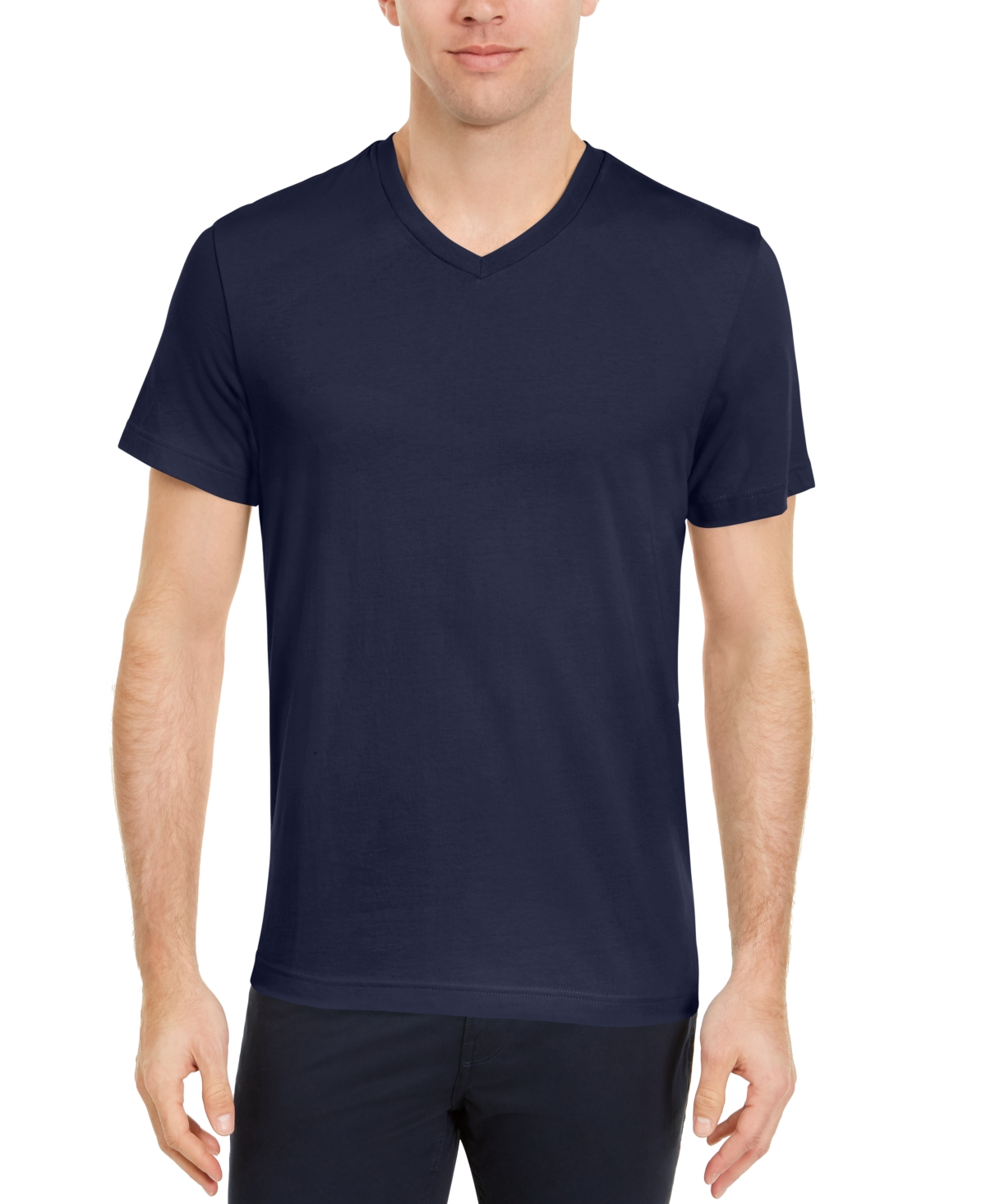 CLUB ROOM MEN'S SOLID V-NECK T-SHIRT, CREATED FOR MACY'S
