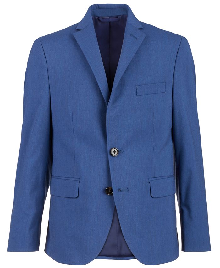 Lauren Ralph Lauren Big Boys Classic-Fit Blue Textured Suit Jacket - Macy's