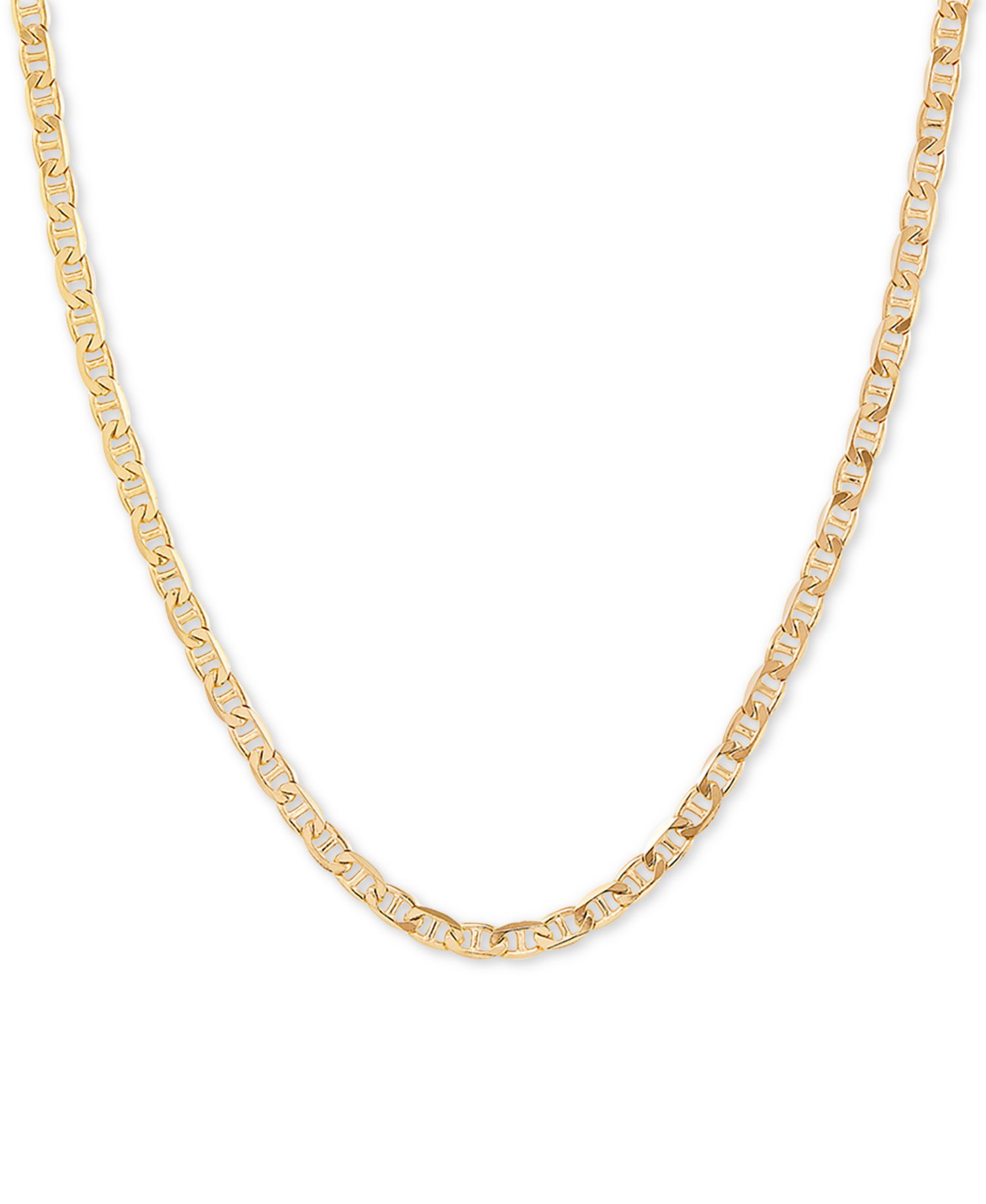 Mariner Link Chain Necklace 18"-20" in Sterling Silver or 18k Gold-Plated Sterling Silver