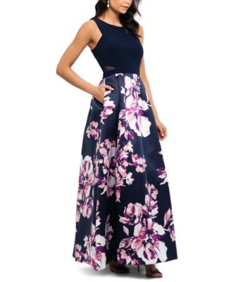 xscape floral skirt gown