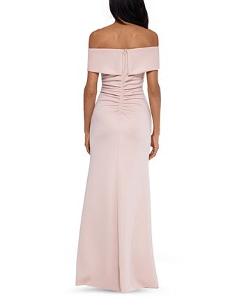 XSCAPE Off-The-Shoulder Ruched Gown & Reviews - Dresses - Women - Macy's