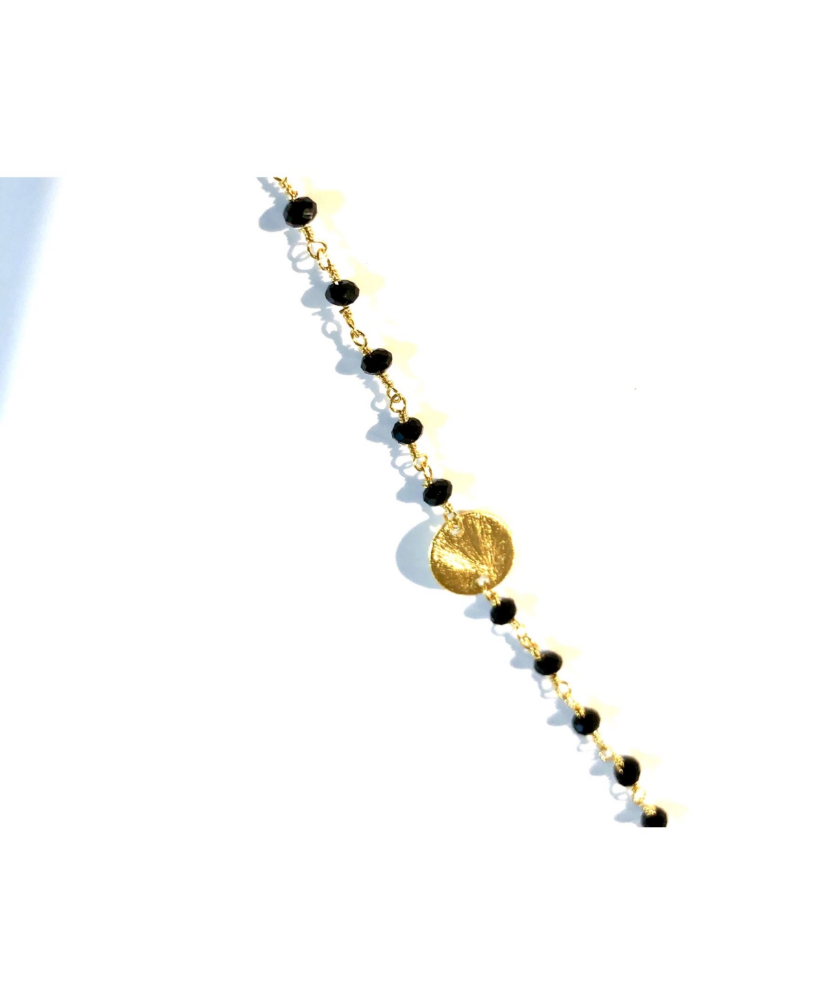 ROBERTA SHER DESIGNS 14K GOLD FILLED SEMIPRECIOUS STONES AND COIN ACCENTS HANDWRAPPED NECKLACE