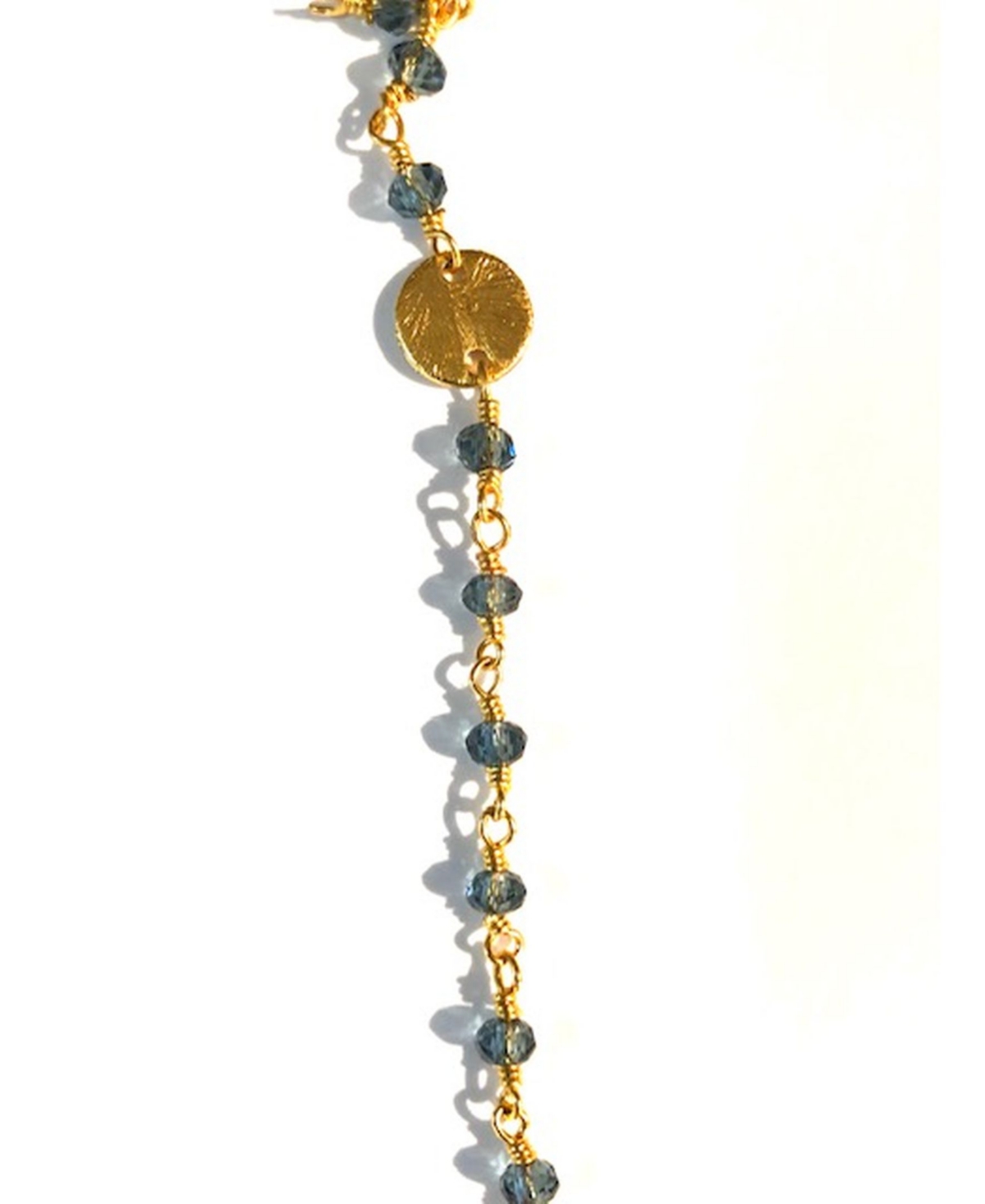 14k Gold Filled Semiprecious Stones and Coin Accents Handwrapped Necklace - Pyrite