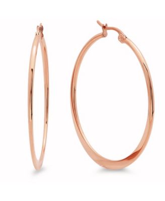 18K Rose Gold Plated Stainless Steel Hoop Earrings