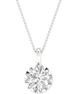 image of Diamond Solitaire Pendant Necklace (1/2 ct. t.w.) in 14k White Gold, 16