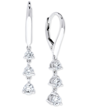 image of Diamond Triple Drop Earrings (1 ct. t.w.) in 14k White Gold