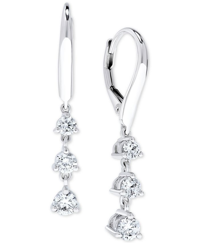 Macy's - Diamond Triple Drop Earrings (1 ct. t.w.) in 14k White Gold
