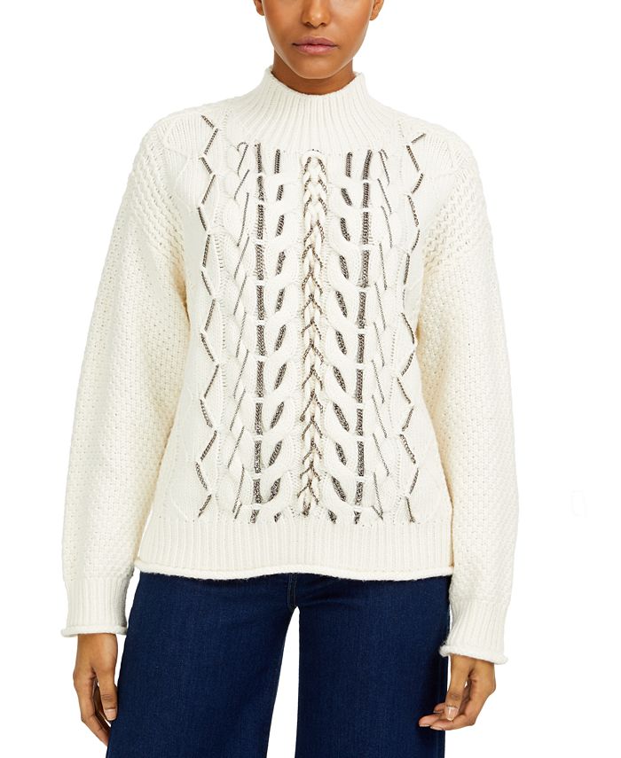 Vince camuto cable knit sweater store