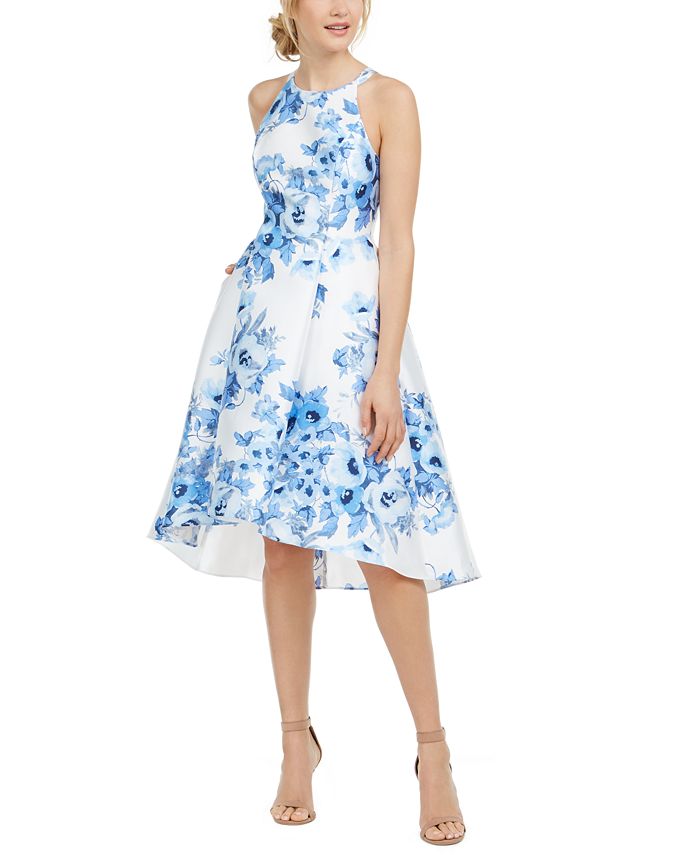 Adrianna Papell High-Low Floral-Print Dress - Macy's