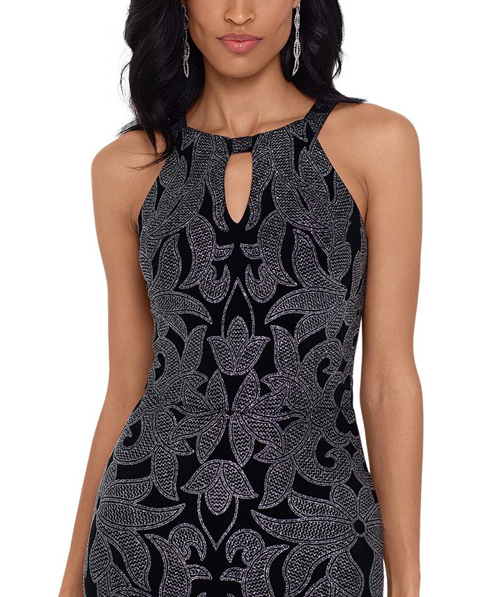 Betsy & Adam Women's Glitter Gown Black Size 12