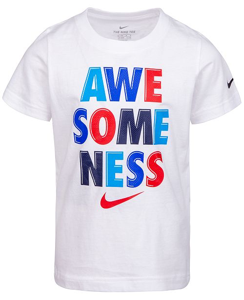 Nike Little Boys Awesomeness T Shirt Reviews Shirts Tops Kids Macy S