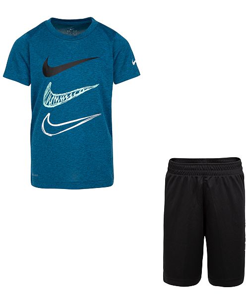 Nike Little Boys 2 Pc Dri Fit T Shirt Shorts Set Reviews Sets Outfits Kids Macy S